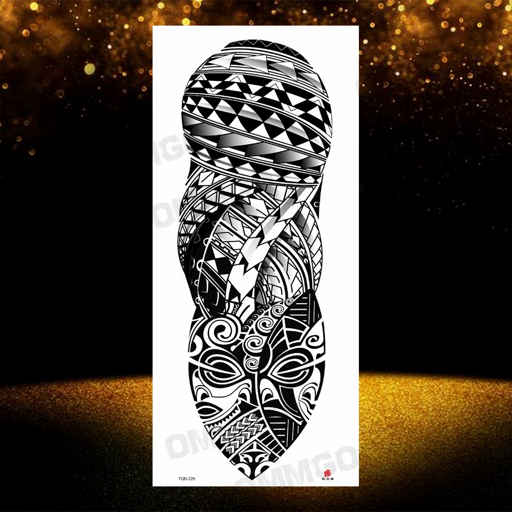 สติกเกอร์รอยสักชั่วคราว ลายสัตว์ ดอกไม้ กวีนิพนธ์ ทาโตส แขน ขนาดใหญ่ ล้างทําความสะอาดได้ สีดํา สําหรับผู้ชาย ผู้ใหญ่ - รูปที่ 5