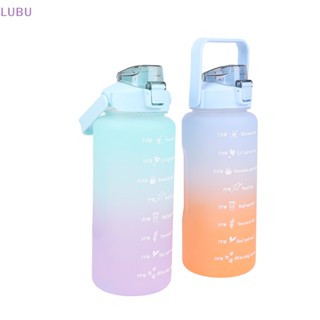 Lubu ใหม่ ขวดน้ํา ความจุขนาดใหญ่ 2 ลิตร พร้อมหลอดดูด สําหรับออกกําลังกาย กลางแจ้ง