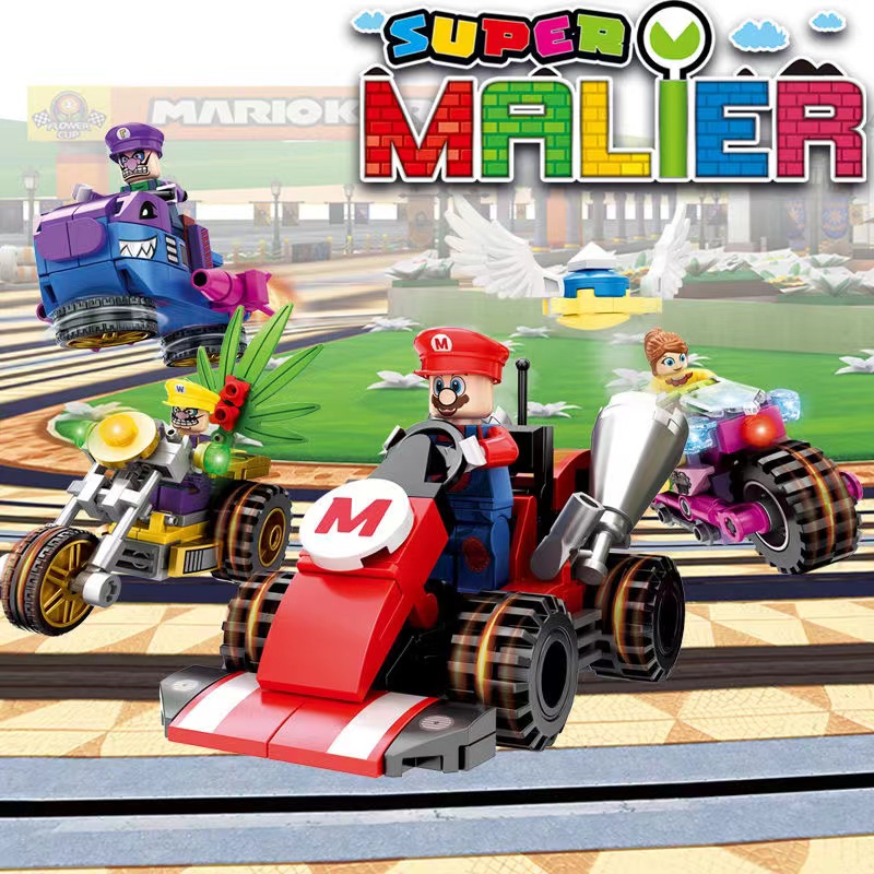 Super Mario Bros. ชุดของเล่นตัวต่อ Kart Racing Theme สําหรับเด็ก