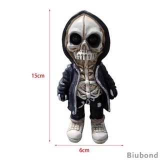 [Biubond] รูปปั้นหัวกะโหลกเรซิ่น รูปกะโหลกฮาโลวีน สําหรับตกแต่งบ้าน ออฟฟิศ ปาร์ตี้