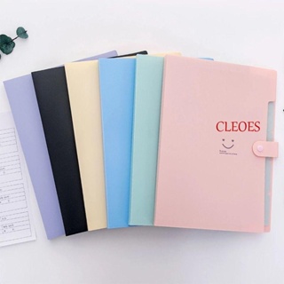 CLEOES แฟ้มพลาสติก 5 ชั้น ขนาด A4 กันฝุ่น สีแคนดี้ สําหรับใส่เครื่องเขียน โรงเรียน