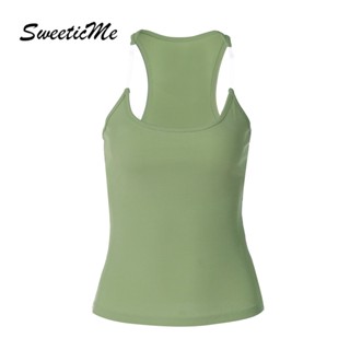 Sweeticme เสื้อกล้าม สายคล้องคอเซ็กซี่ สีพื้น แฟชั่นใหม่ สําหรับผู้หญิง 2023