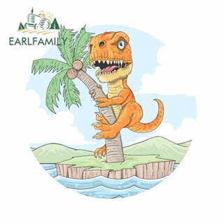 Earlfamily สติกเกอร์ไวนิล ลายการ์ตูนไดโนเสาร์ กันน้ํา ขนาด 13 ซม. x 12.6 ซม. สําหรับตกแต่งรถยนต์