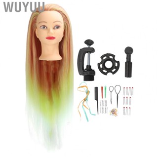 Wuyuu Mannequin Head  High Temperature Synthetic Hair Portable Abrasion Resistant Training Skin Friendly for Salon