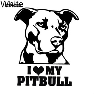 [SML.z] สติกเกอร์สะท้อนแสง ลายการ์ตูน I Love My Pitbull Bulldog Head กันน้ํา สําหรับติดตกแต่งรถยนต์ 1 ชิ้น