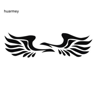 Huarmey สติกเกอร์สะท้อนแสง ลายปีก สําหรับตกแต่งกระจกมองหลังรถยนต์ รถบรรทุก 1 คู่