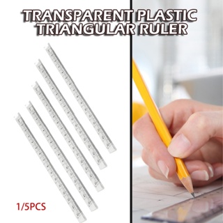 New Transparent Plastic Triangle Ruler School Office Supplies Stationery 15cm