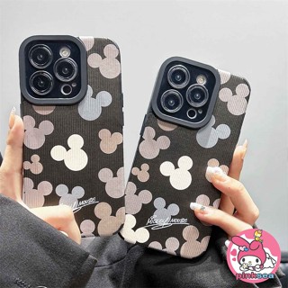 เคสโทรศัพท์มือถือหนัง TPU นิ่ม กันกระแทก ปิดด้านหลัง แบบเต็มจอ ลายมิกกี้เมาส์ สําหรับ iPhone 14 13 12 11 Pro Max SE2020 X Xr Xs Max 8 7 Plus