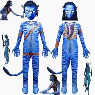 ♫ชุดจั๊มสูทคอสเพลย์ Avatar 2 Way of Water Merchandise สไตล์ฮาโลวีน สําหรับเด็กผู้ชาย และผู้หญิง