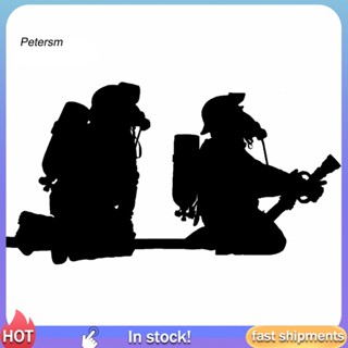 สติกเกอร์สะท้อนแสง PP ลายการ์ตูน Fireman Firefighter สําหรับติดตกแต่งรถยนต์