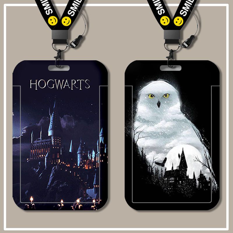 กระเป๋าใส่บัตรเครดิต เครื่องเขียน ลาย Harry&Potter Rfid พร้อมสายคล้อง สําหรับเด็กนักเรียนผู้ชาย และผู้หญิง