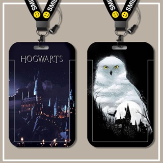 กระเป๋าใส่บัตรเครดิต เครื่องเขียน ลาย Harry&amp;Potter Rfid พร้อมสายคล้อง สําหรับเด็กนักเรียนผู้ชาย และผู้หญิง