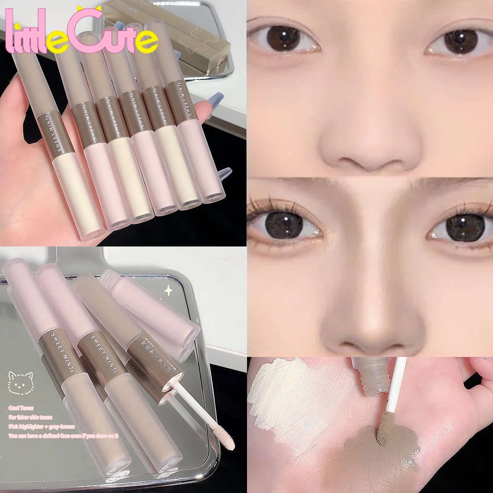 2 In 1 คอนทัวร์ ไฮไลท์ คอนทัวร์ เนื้อแมตต์ สีเทา สีน้ําตาล ธรรมชาติ / ไฮไลท์คอนทัวร์ เนื้อลิขวิด เพิ