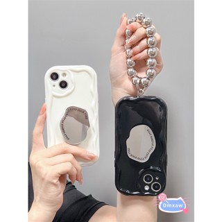 เคสโทรศัพท์มือถือนิ่ม ประดับลูกปัดกระจก สีเงิน พร้อมสายคล้อง สําหรับ Infinix Hot 12i Note 30 Pro 4G 5G Smart 7 HD 7 Plus Note 12 Pro Turbo G96 Hot 30 20 Play 30i 20i 20 4G