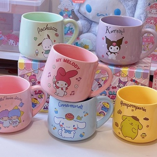 Sanrio Mymelody แก้วมักเซรามิก ลายดอกไม้ สไตล์เกาหลี สําหรับใส่กาแฟ ชานม ข้าวโอ๊ต อาหารเช้า เครื่องดื่ม [ZXL]