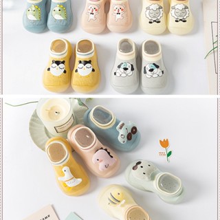 รองเท้าเด็กหัดเดิน ลายการ์ตูนสัตว์ ประดับโบว์ ยืดหยุ่น กันลื่น