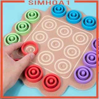 [Simhoa1] ของเล่นจิ๊กซอว์ไม้ เกมหมากรุก TAC Toe สําหรับเด็กผู้ชาย