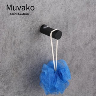 Muvako ตะขอแขวนผ้าขนหนู โลหะผสมสังกะสี สีดําด้าน สไตล์มินิมอล สําหรับติดผนังห้องน้ํา