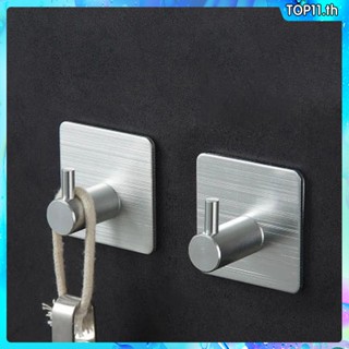 ตะขอแขวนประตูอลูมิเนียมแข็งแรงทนทาน Self Adhesive Home Wall Door Hook Clothes Hange Bags Key Rack Kitchen Towel Hanger top111.th