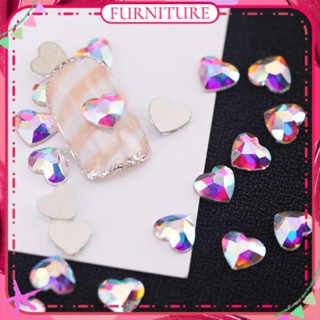 ♕ 20pcs Nail Art Small Peach Heart Jewelry Super Shiny Heart-Shaped Translucent Colorful Diamond Spring Summer Nail Accessories Manicure Tool For Nail Shop FURNITURE