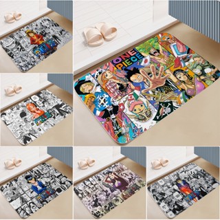 ONE PIECE Door Mat ผ้าห่ม Monkey D. Lufly ห้องนอนปรับปรุงบ้านลื่นหน้าแปลนพื้นพรม (60x40 ซม.)