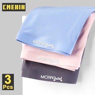 Cmenin MiiOW กางเกงบ็อกเซอร์ขาสั้น ผ้าเรยอน ใส่สบาย เซ็กซี่ สําหรับผู้ชาย 4XL MRY005 3 ชิ้น