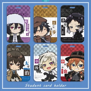  กระเป๋าใส่บัตรประจําตัวประชาชน ลายการ์ตูน Bungo Stray Dogs พร้อมสายคล้อง สําหรับนักเรียนผู้หญิง [ZK]