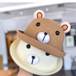 Childrens Bucket Hat Boy Straw Hat Summer Thin Breathable Sun-Proof Summer Hat Baby Girl Cute Travel Sun-Proof Beach wWwW