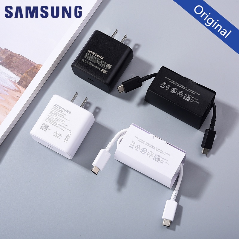 SAMSUNG สายชาร์จ USB C 45W 100 ซม. 5A PD ปลั๊ก US สําหรับ Galaxy S21 S20 FE Note20 Ultra F52