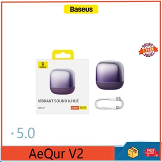 Baseus AeQur V2 ลําโพงบลูทูธไร้สาย 5.0 TWS แบบพกพา 360° ลําโพง 3EQ เสียงเบสทรงพลัง โหมดเสียงเวที