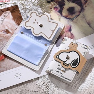 Maurice กระเป๋าใส่บัตรเครดิต หนัง PU ลายการ์ตูน Snoopy หมี สุนัขน่ารัก