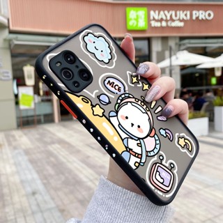 เคสโทรศัพท์มือถือแบบแข็ง ใส กันกระแทก ลายการ์ตูนอวกาศ มีลายด้านข้าง สําหรับ OPPO Find X3 5G Find X3 Pro 5G Find X2 Pro