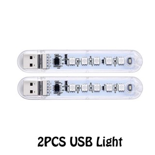 โคมไฟกลางคืน LED DC 5V RGB USB ขนาดเล็ก แบบพกพา 7 สี 2 ชิ้น