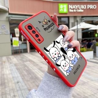 เคสซิลิโคนใส ขอบสี่เหลี่ยม กันกระแทก ลายการ์ตูน Pochacco สําหรับ VIVO X50 X50 Pro