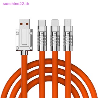 Dousun สายชาร์จ 120W 3 In 1 Type-c 6A สามสี คุณภาพสูง สําหรับโทรศัพท์มือถือ