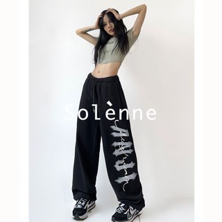 Solenne  กางเกงขายาว กางเกงยีสน์ผู้หญิง ทรงหลวม ๆ ตรง Retro Hip Hop Pants 2023 NEW Style สวยงาม ins Chic สวย A23L0Q6 36Z230909