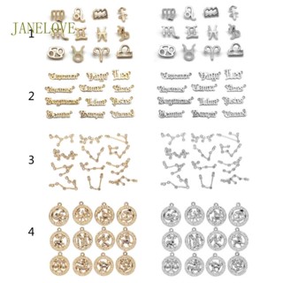 Jlove จี้พวงกุญแจ ทรงกลม ลายราศีนําโชค 12 กลุ่มดาว 12 ชิ้น DIY