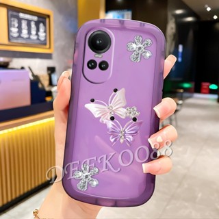 เคสโทรศัพท์มือถือ ซิลิโคนนิ่ม ใส กันกระแทก ลายผีเสื้อน่ารัก สําหรับ OPPO Reno10Pro+ Reno10 Pro Plus Pro+ 5G 4G 2023 Reno 10 10Pro