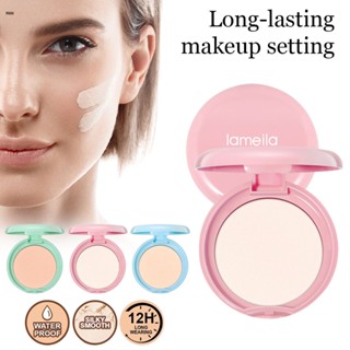 Lameila Powder Compact Oil Control Oil Whitening Pressed Powder Waterproof Oil Control Concealer Powder nuuo