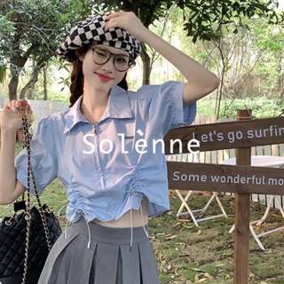 Solenne  เสื้อครอป เสื้อยืดผู้หญิง ครอป baby tee สาวเรโทร 2023 NEW Style Comfortable ทันสมัย สวยงาม ทันสมัย A29J1IF 36Z230909