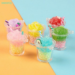 Sweetiy จี้พวงกุญแจเรซิ่น รูปการ์ตูนแก้วน้ําแข็ง เรืองแสง DIY สําหรับตกแต่งเครื่องประดับ