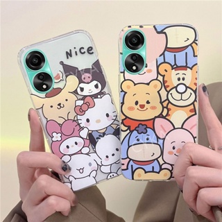 ใหม่ เคสโทรศัพท์มือถือแบบนิ่ม ใส กันกระแทก ลายการ์ตูนน่ารัก สําหรับ OPPO A38 A58 NFC A58 A78 4G 5G A78 5G