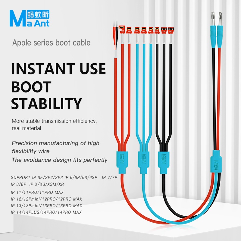 MaAnt PY1 3A 1to3 IP Series เปิดสายสําหรับ IPHONE 6-14PM ยืดหยุ่นซ่อมหน้าจอสายความแม่นยําสูง 1:1 แบต