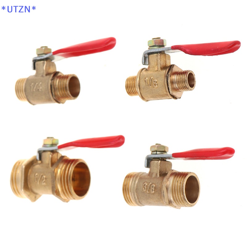 Utzn> ใหม่ วาล์วบอล ทองเหลือง 1/8 นิ้ว 1/4 นิ้ว 3/8 นิ้ว 1/2 นิ้ว ตัวผู้ เป็นตัวผู้ BSP พร้อมที่จับ