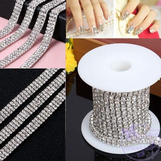 สายโซ่แก้วคริสตัล สีเงิน 1 แถว 2 แถว 3 แถว DIY สําหรับวาเลนไทน์