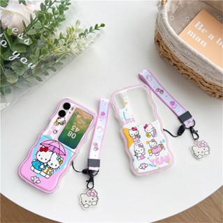 เคสโทรศัพท์มือถือ tpu นิ่ม กันกระแทก ลายการ์ตูนน่ารัก พร้อมสายคล้องข้อมือ สําหรับ OPPO Find N2