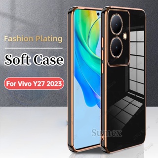 เคสโทรศัพท์มือถือแบบนิ่ม กันกระแทก แฟชั่นหรูหรา สําหรับ Vivo Y27 2023 Vivoy27 4G Vevo Y 27 27Y 5G