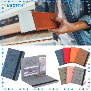 Nextth กระเป๋าสตางค์ แบบพกพา เคสหนังมัลติฟังก์ชั่น พาสปอร์ต ที่ใส่บัตรเครดิต เอกสาร RFID