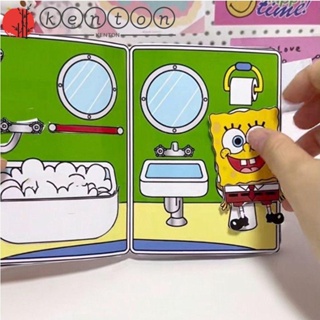 Kenton SpongeBob หนังสือกิจกรรม แฮนด์เมด เสียงเงียบ สําหรับเด็กวัยหัดเดิน