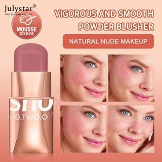 JULYSTAR O.two.o 6 สี Blush Stick Cream Blusher Blendable กันน้ำติดทนนาน Lip Cheek Eye Stick Beauty Make-up For Women